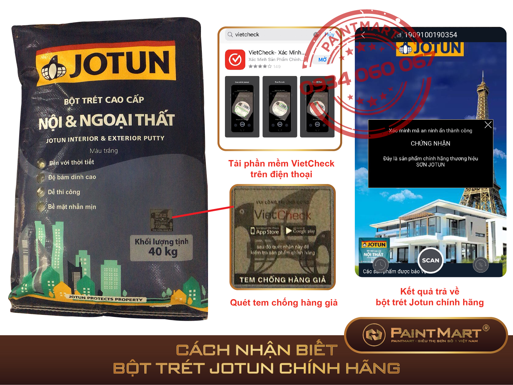 Cách nhận biết bột trét tường Jotun